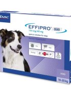 Virbac Effipro Duo Dog M 134 mg pipete antiparazitare caini talie medie (10 - 20 kg) 4 pipete
