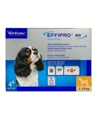 Virbac Effipro Duo Dog S 67 mg pipete antiparazitare caini talie mica (2 - 10 kg) 4 pipete