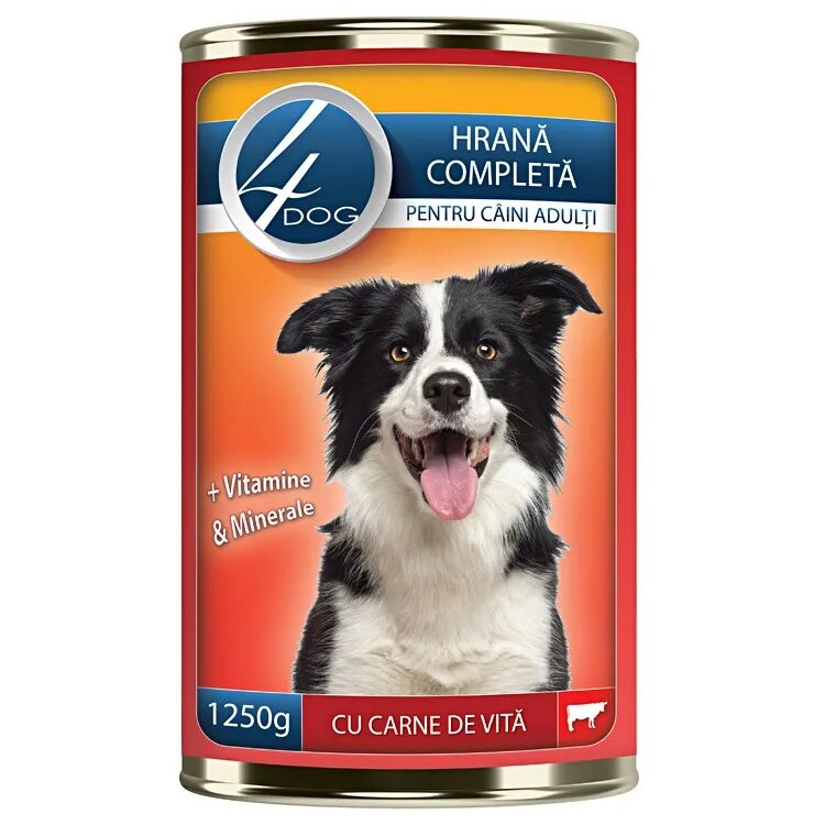 4DOG Conserva cu Carne de Vita 1250 g