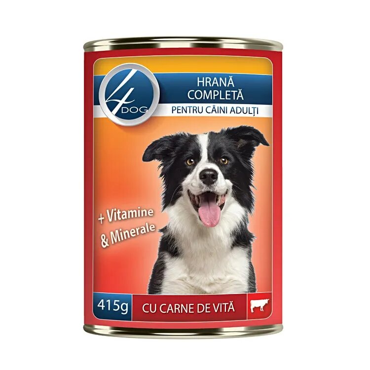 4DOG Conserva cu Carne de Vita 415 g