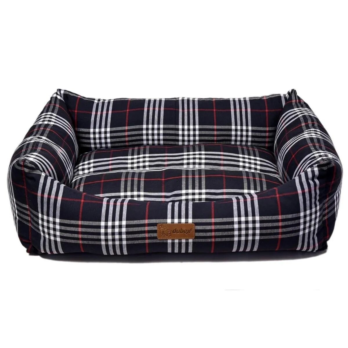 4DOG Deluxe Danish pat dreptunghiular câini bumbac ortopedic negru S-M(62x44x22cm)
