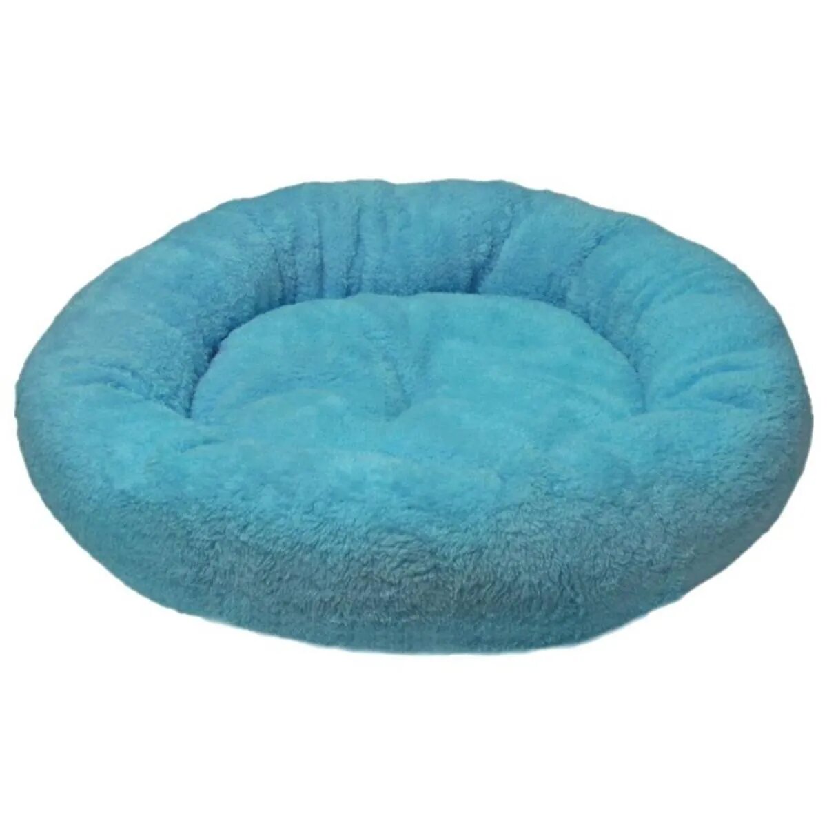 4DOG Deluxe pat rotund câini pluș albastru XS-S(⌀52x9cm)
