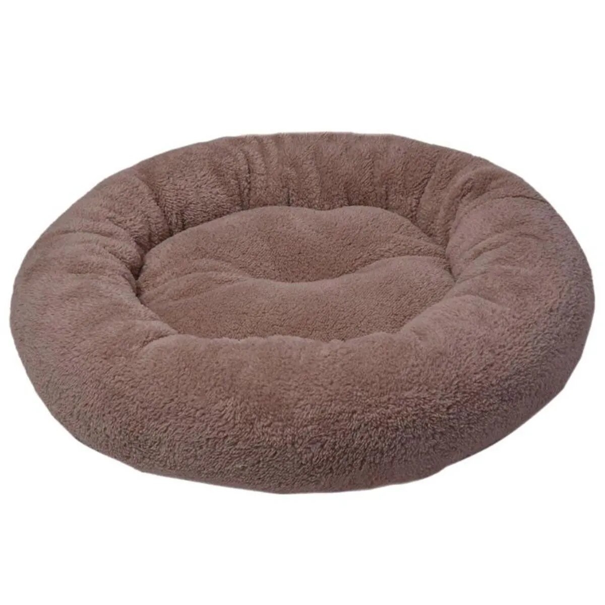 4DOG Deluxe pat rotund câini pluș bej XS-S(⌀52x9cm)