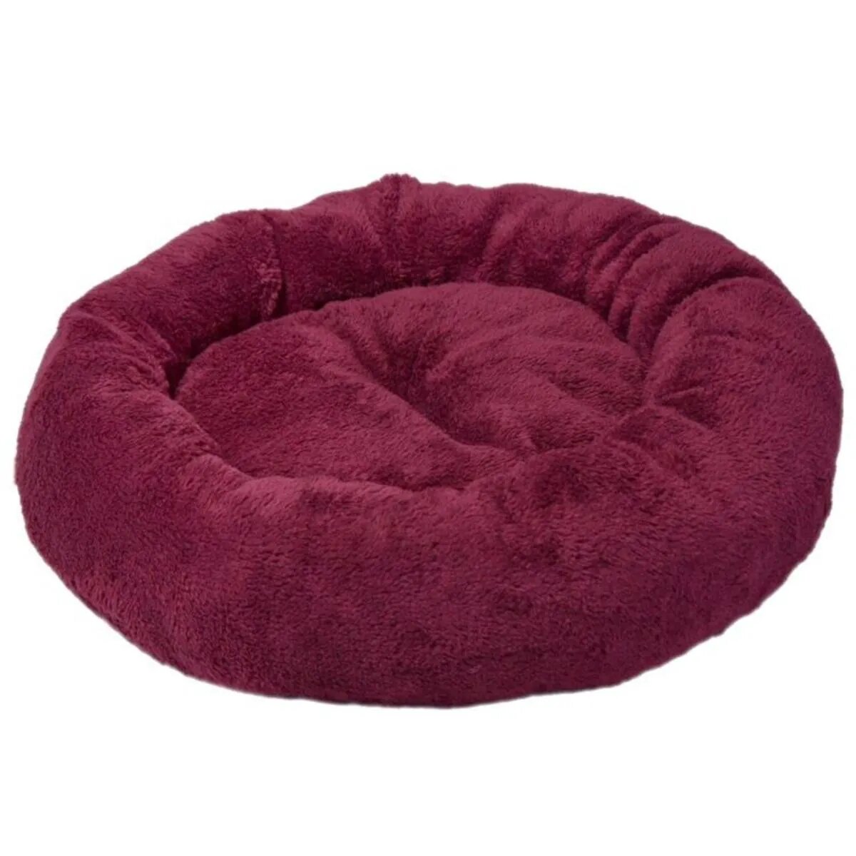 4DOG Deluxe pat rotund câini pluș vișiniu XS-S(⌀52x9cm)