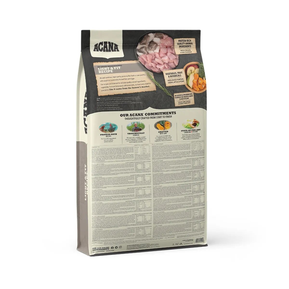 Acana Dog Light & Fit hrană uscată fără cereale câini metabolism Heritage Light & Fit hrană uscată fără cereale câini managemetul greutății 11.4kg