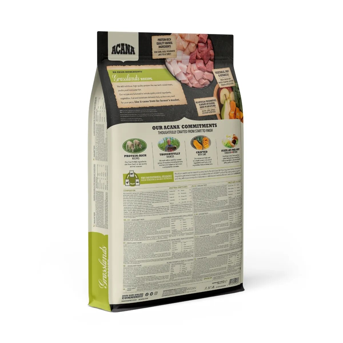 Acana Highest Protein Grasslands hrană uscată fără cereale câini 11.4kg