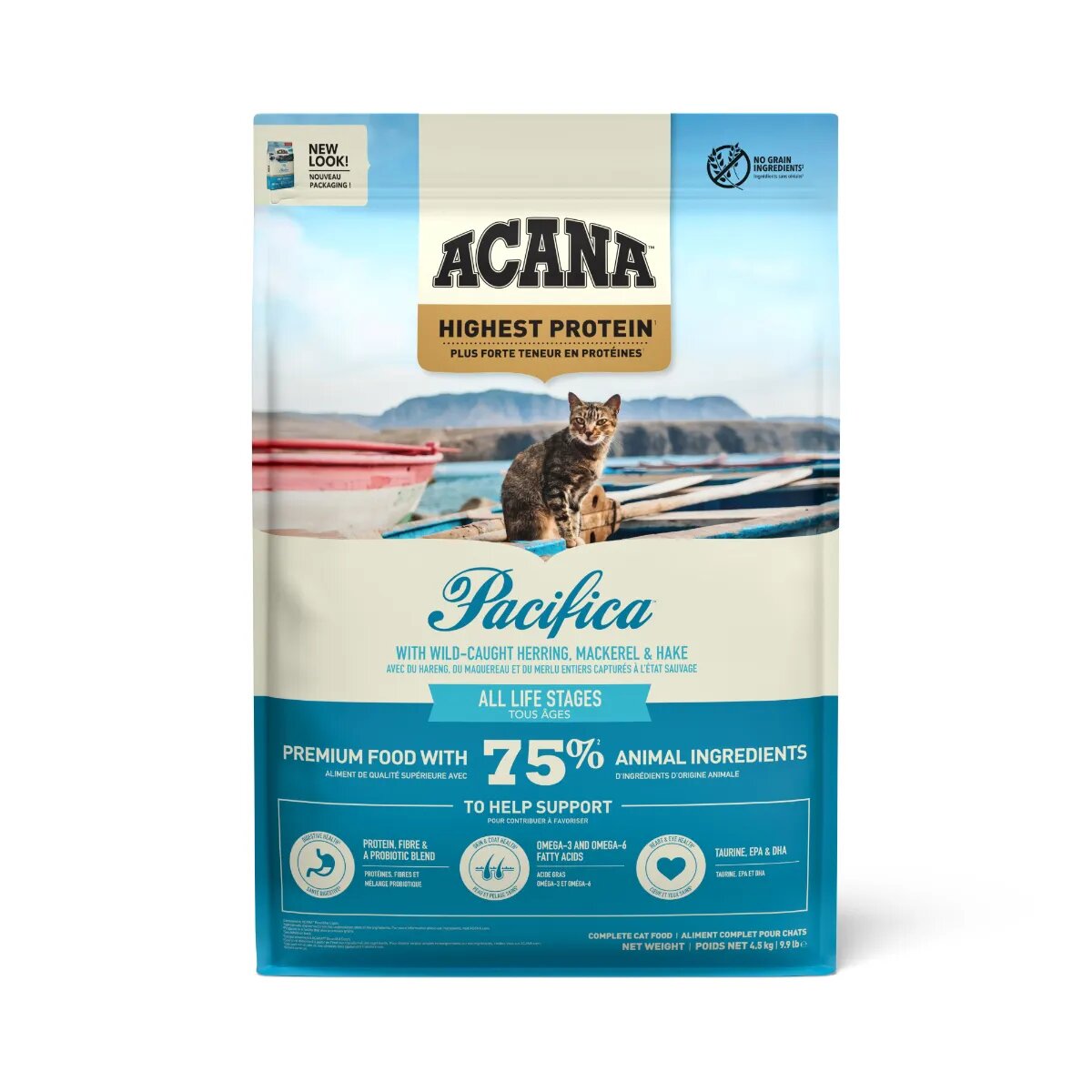 Acana Highest Protein Pacifica Pește hrană uscată fără cereale pisici 4.5kg