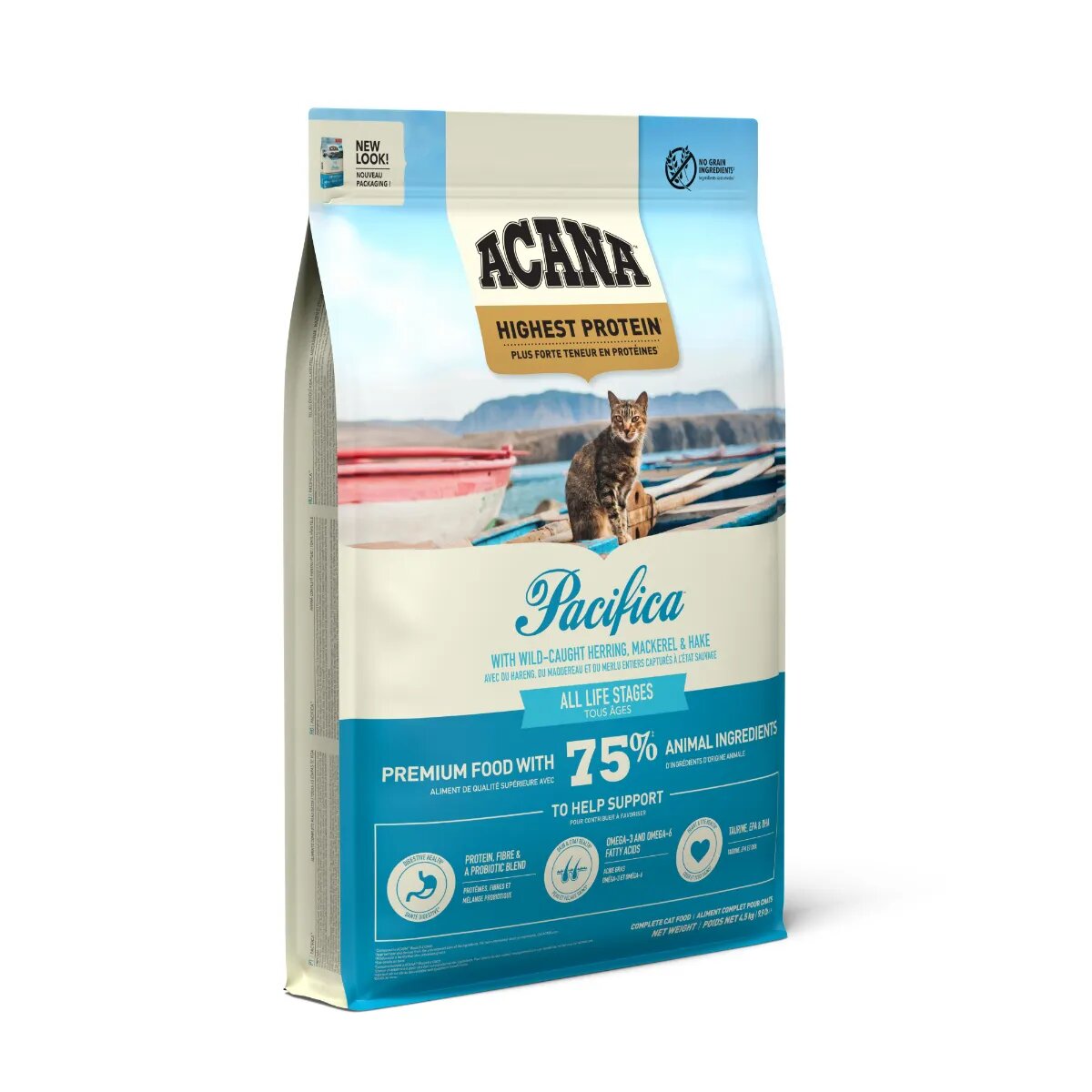 Acana Highest Protein Pacifica Pește hrană uscată fără cereale pisici 4.5kg