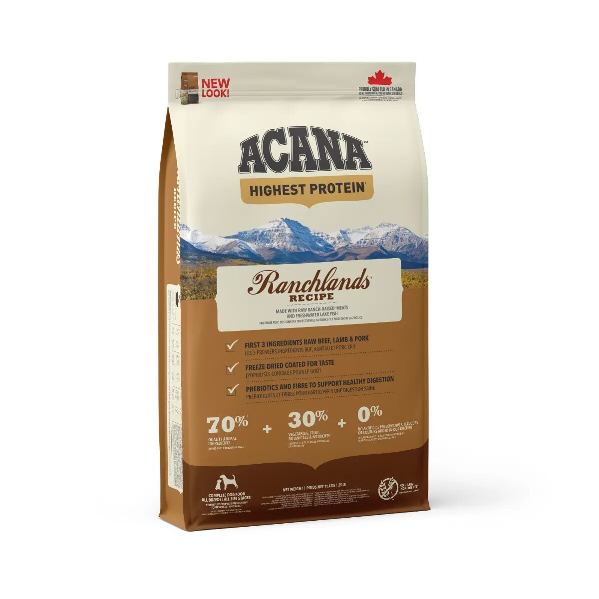 Acana Highest Protein Ranchlands hrană uscată fără cereale câini 11.4kg