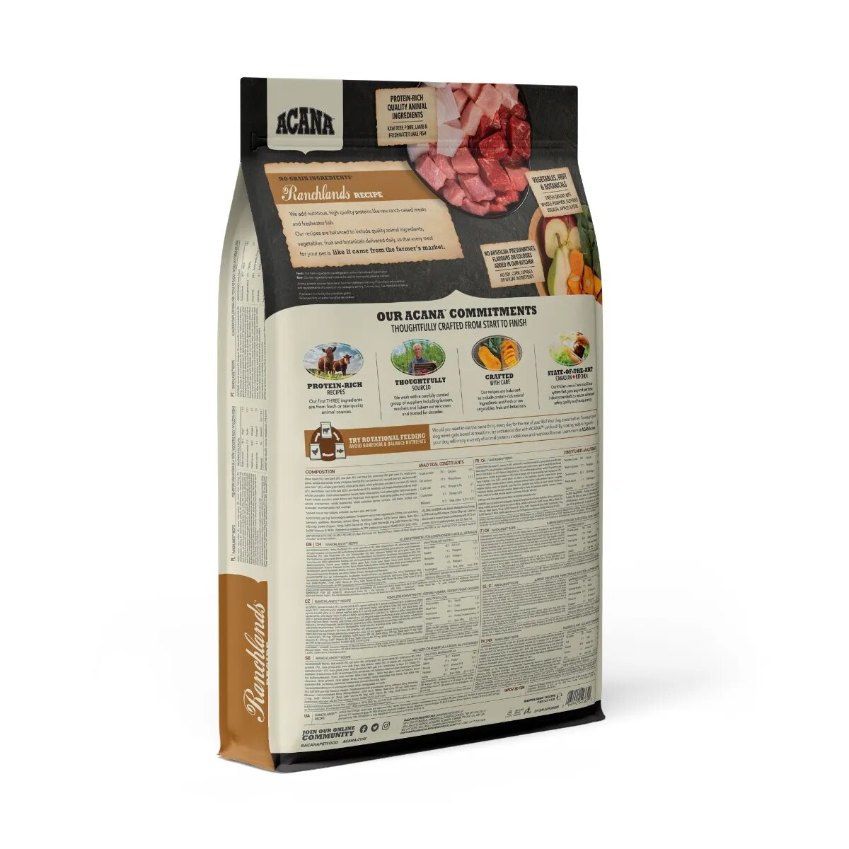 Acana Highest Protein Ranchlands hrană uscată fără cereale câini 11.4kg