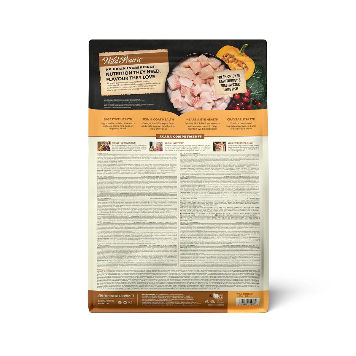 Acana Highest Protein Wild Prairie hrană uscată fără cereale pisici 1.8kg