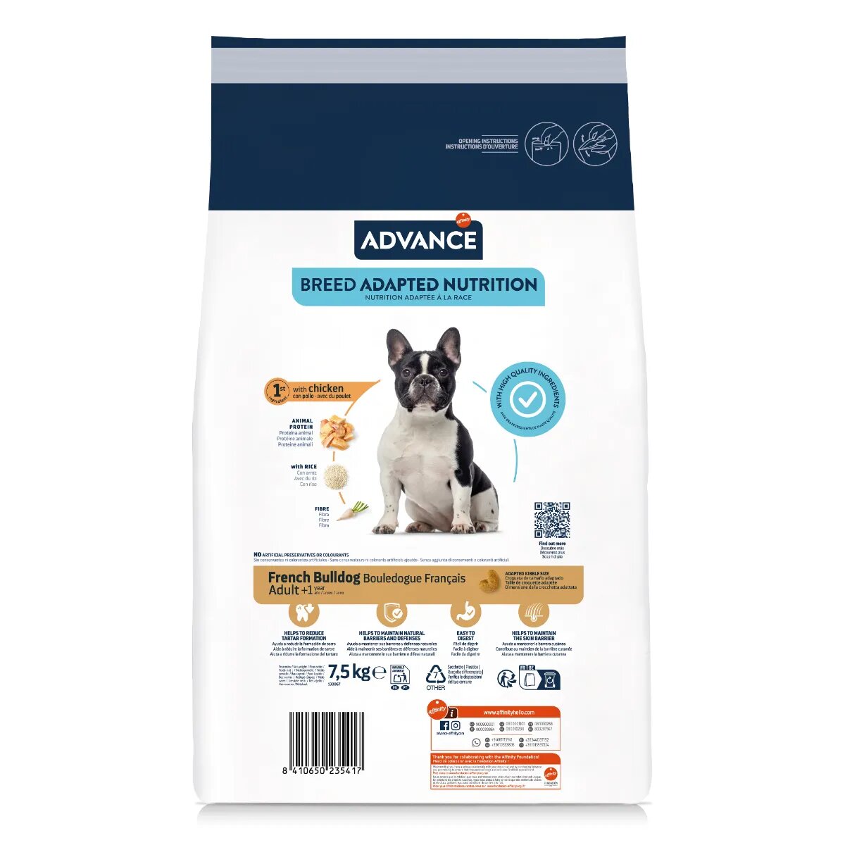 Advance French Bulldog Adult XS-S Pui hrană uscată câini 7.5kg