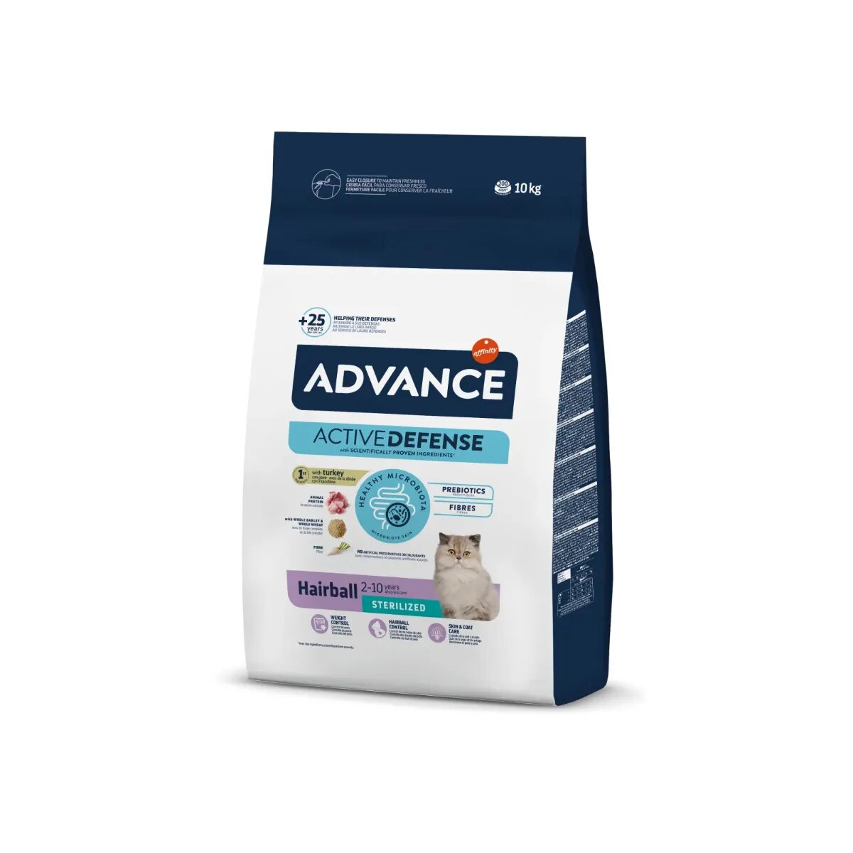 Advance Hairball Sterilised Curcan hrană uscată pisici sterilizate limitarea ghemurilor de blană 10kg