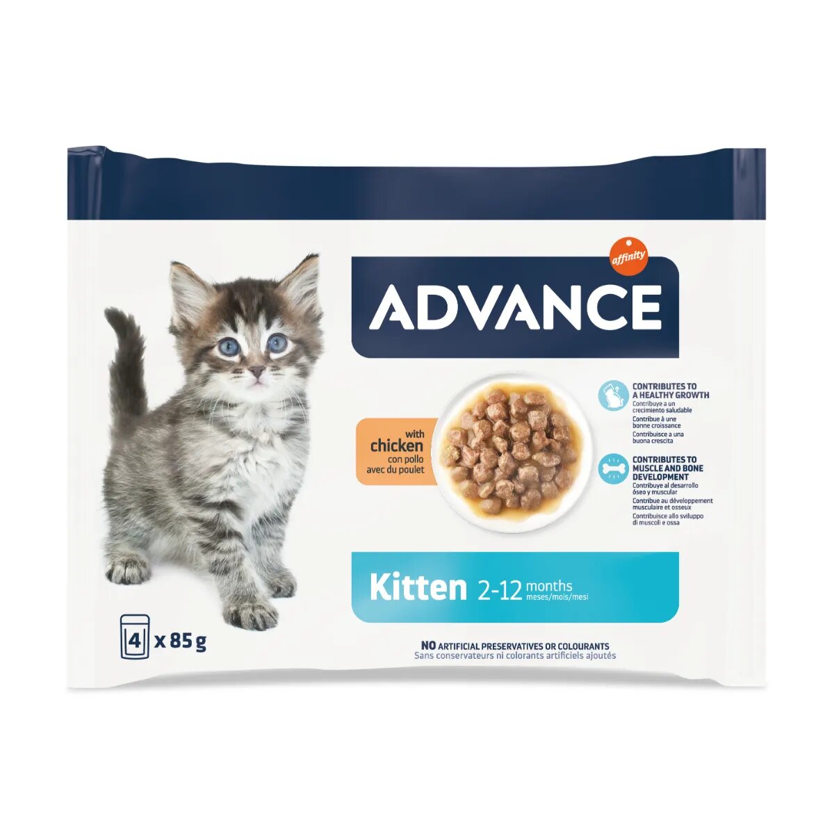 Advance Kitten Pui plic hrană umedă pisici junior (în sos) multipack 85g x 4buc