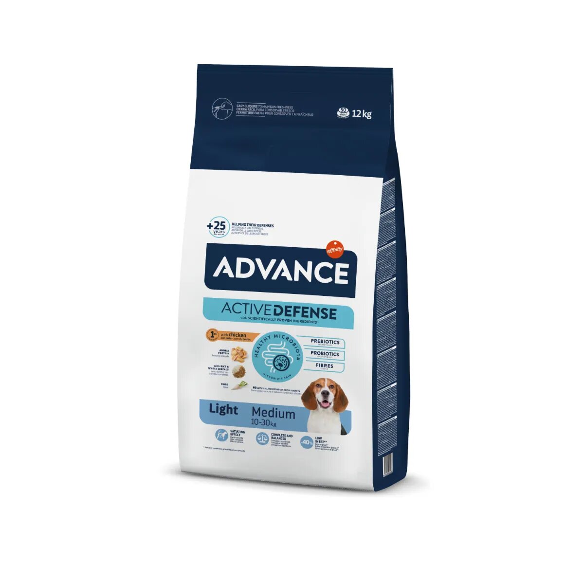 Advance Light Medium M Pui hrană uscată câini obezitate 12kg