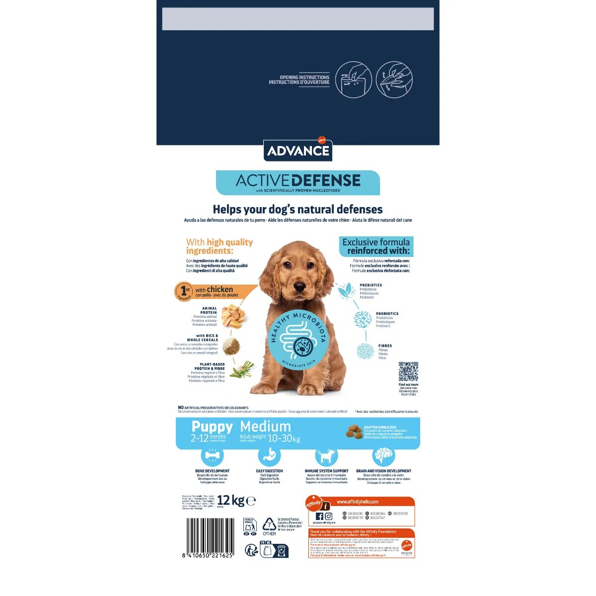 Advance Puppy Medium M Pui hrană uscată câini junior 12kg