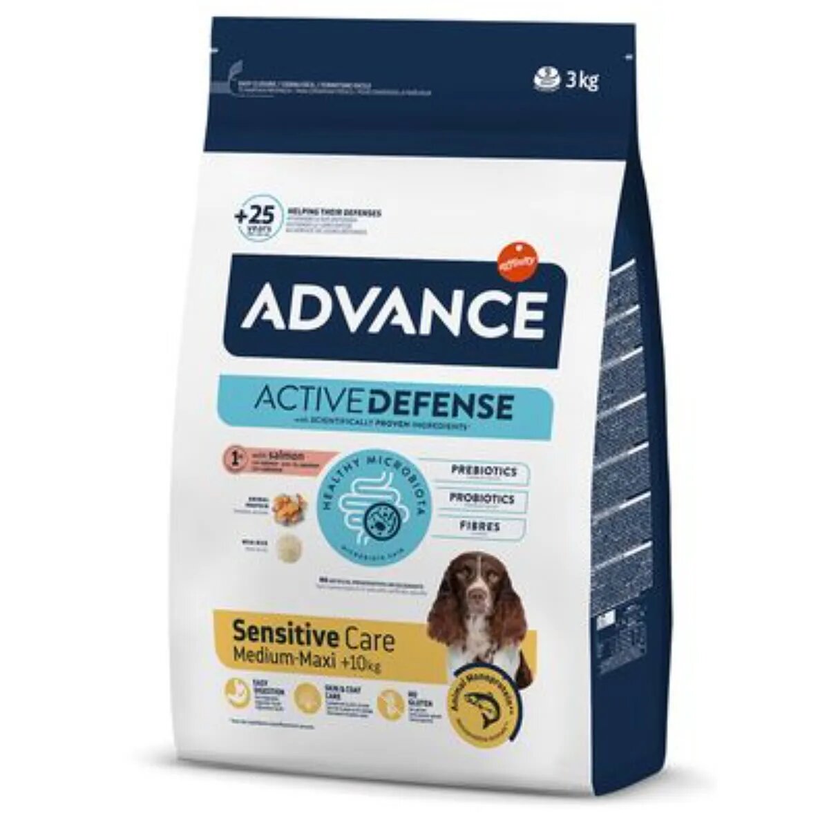 Advance Sensitive Care Medium & Maxi M-XL Somon și Orez hrană uscată câini sistem digestiv 12kg Sensitive Care Medium & Maxi M-XL Somon și Orez hrană uscată câini sistem digestiv 3kg