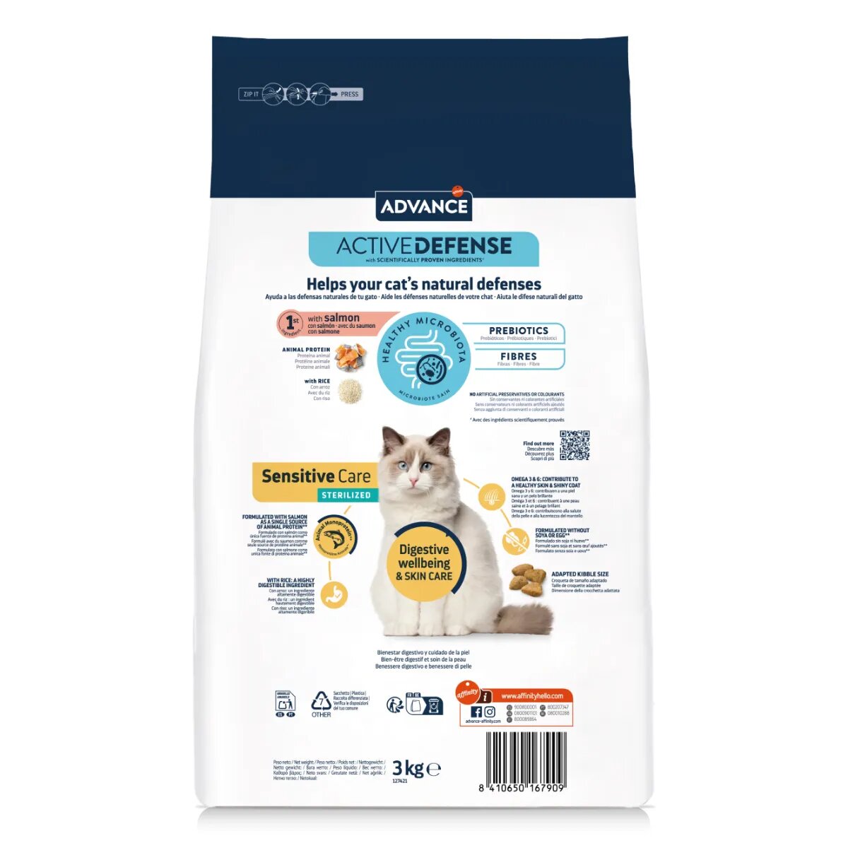 Advance Sensitive Care Somon hrană uscată pisici sistem digestiv 3kg