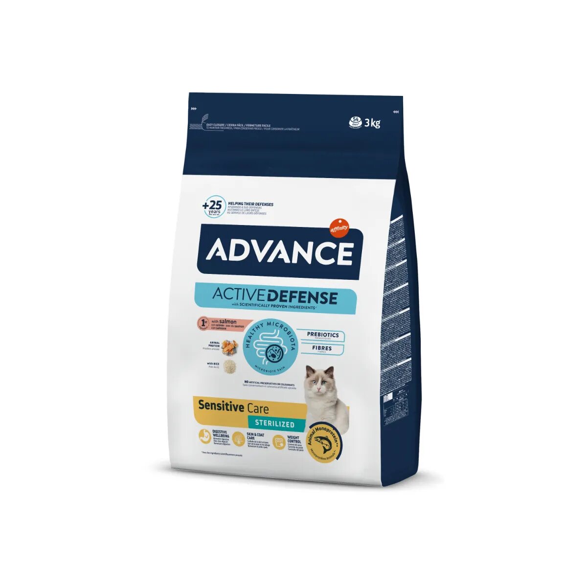 Advance Sensitive Care Sterilised Somon hrană uscată pisici sterilizate sistem digestiv 10kg