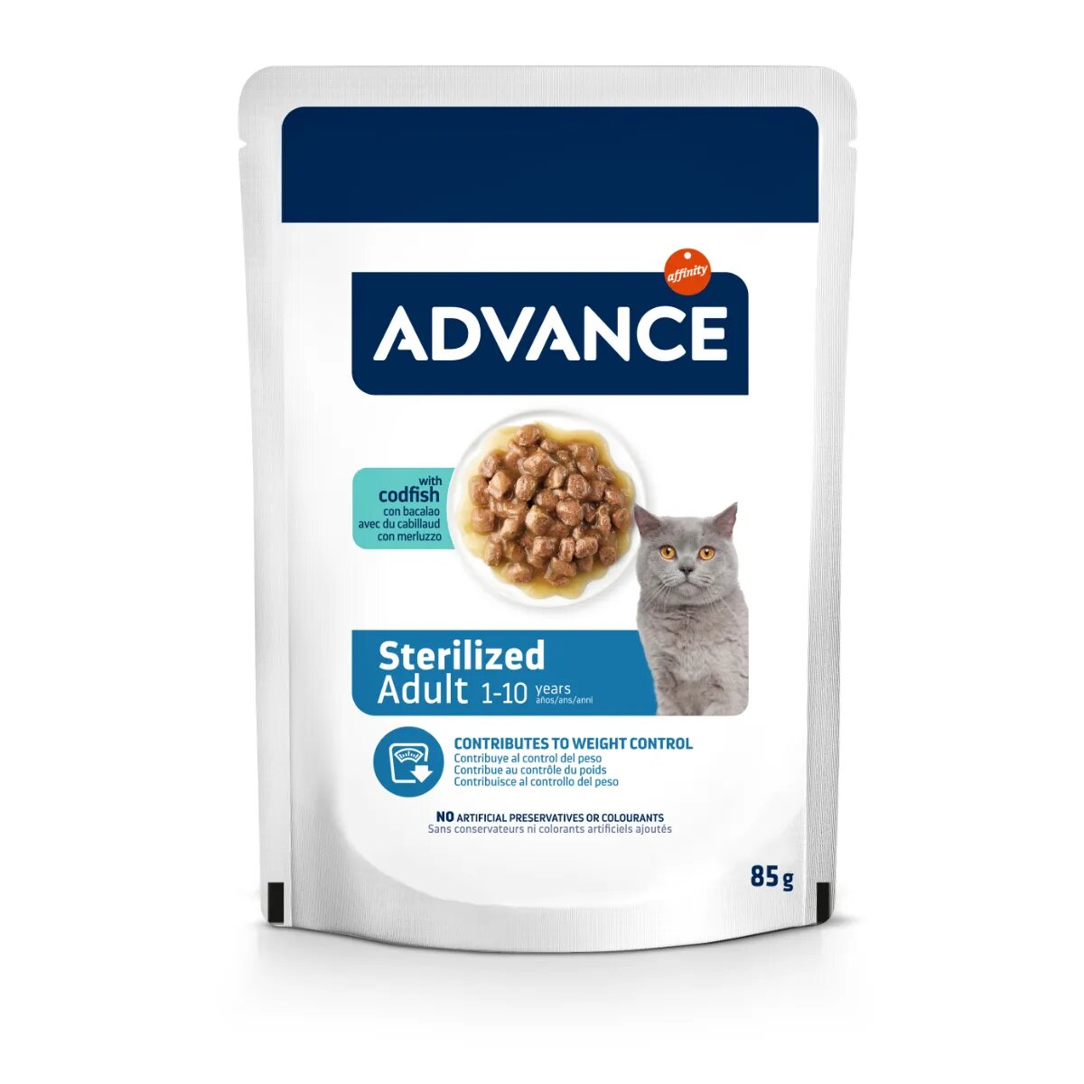 Advance Sterilised Cod plic hrană umedă pisici sterilizate (în sos) 85g