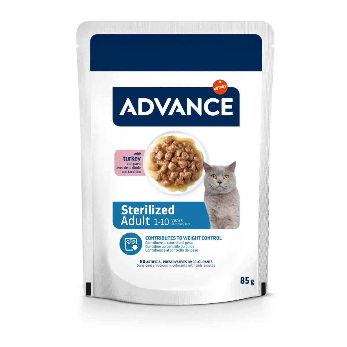 Advance Sterilised Curcan plic hrană umedă pisici sterilizate (în sos) 85g