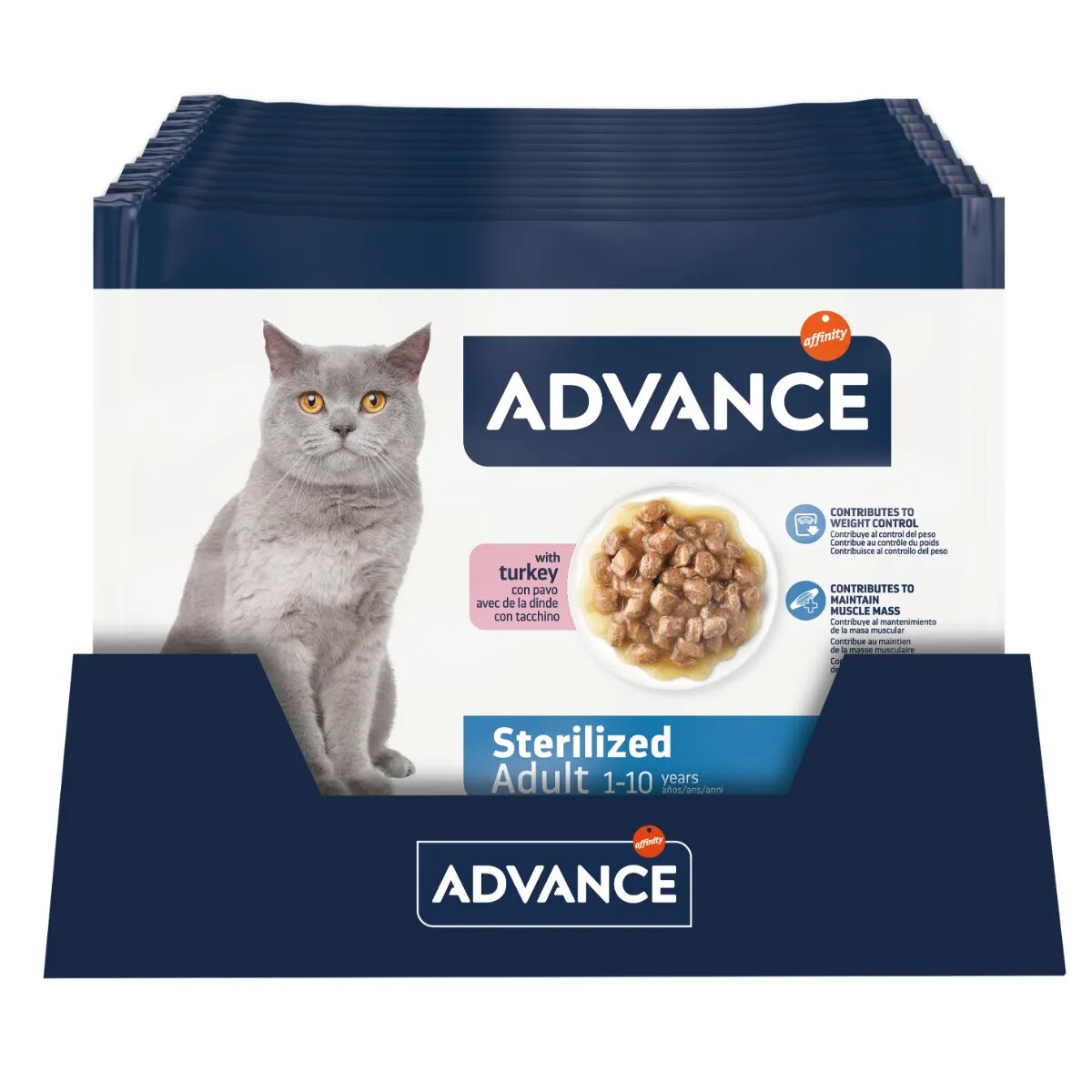 Advance Sterilised Curcan plic hrană umedă pisici sterilizate (în sos) multipack 85g x 4buc
