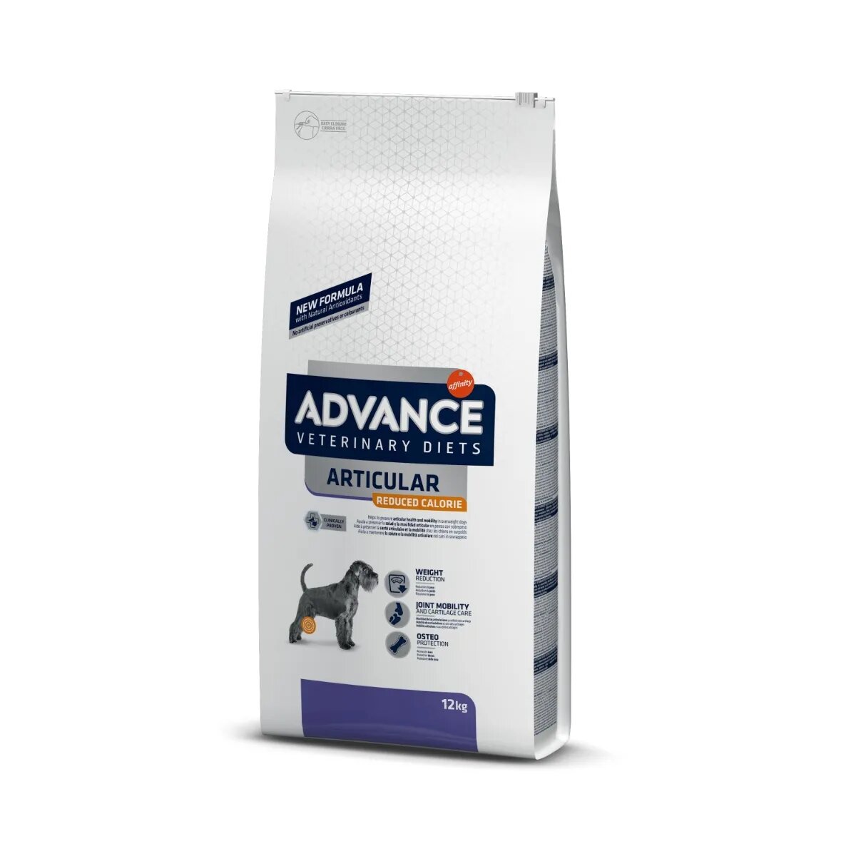 ADVANCE VETERINARY DIETS Articular Reduced Calories XS-XL Pui dietă veterinară hrană uscată câini sistem articular obezitate 12kg