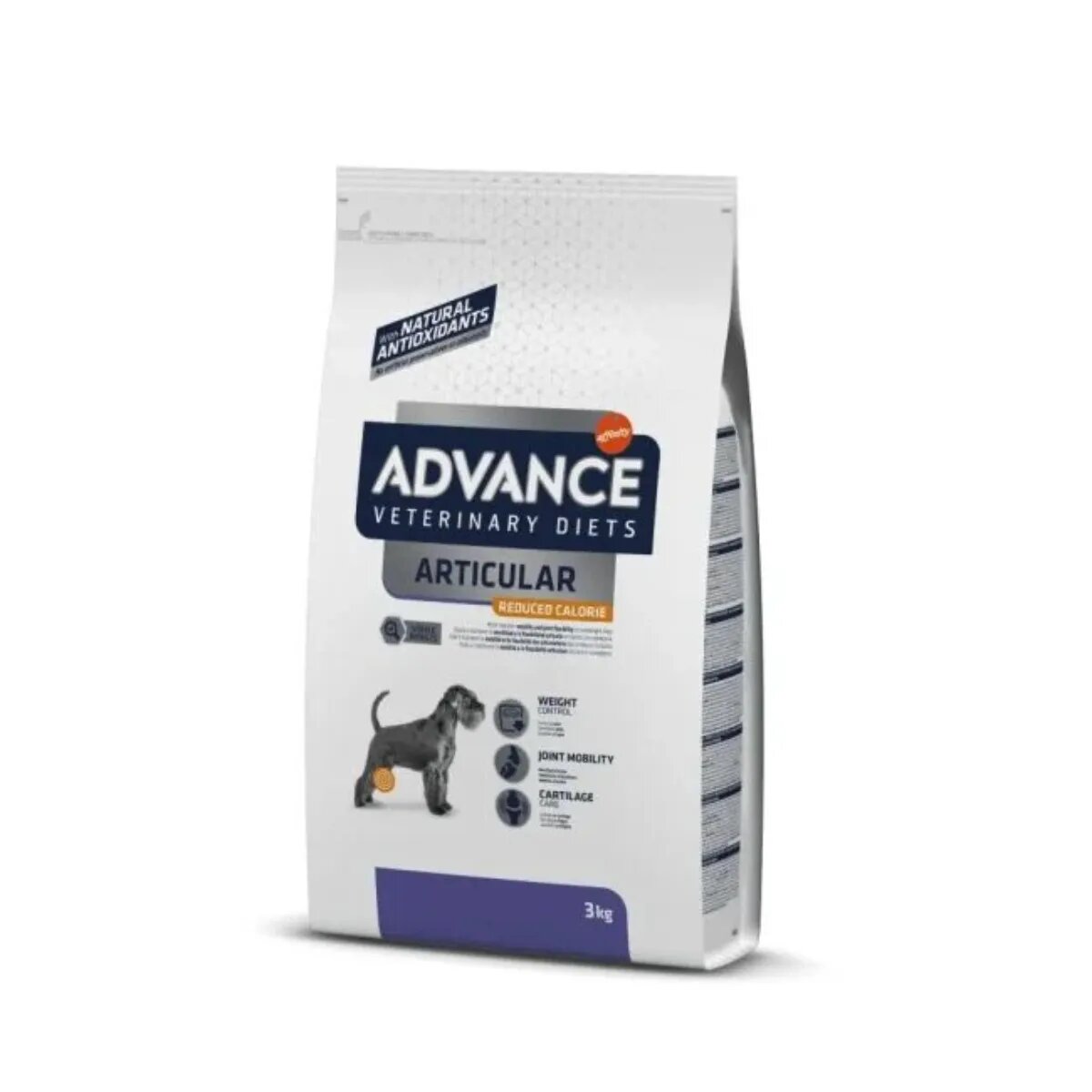 ADVANCE VETERINARY DIETS Articular Reduced Calories XS-XL Pui dietă veterinară hrană uscată câini sistem articular obezitate 3kg