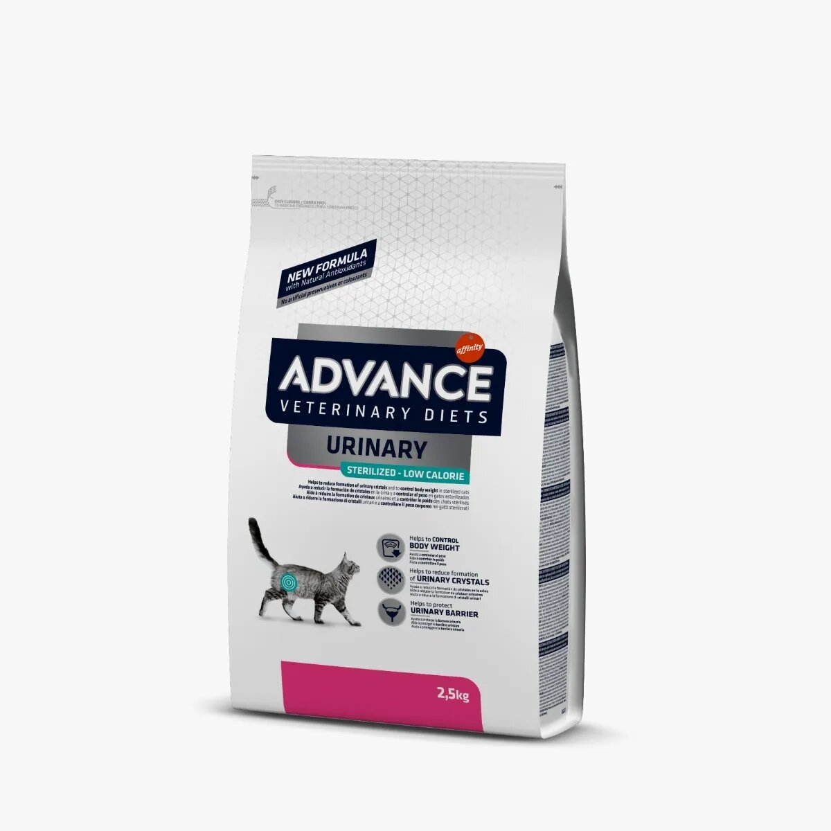ADVANCE VETERINARY DIETS Cat Sterilised Urinary Low Calory dietă veterinară hrană uscată pisici afecțiuni urinare Urinary Sterilised Low Calorie dietă veterinară pisici sterilizate hrană uscată sistem urinar metabolism 2.