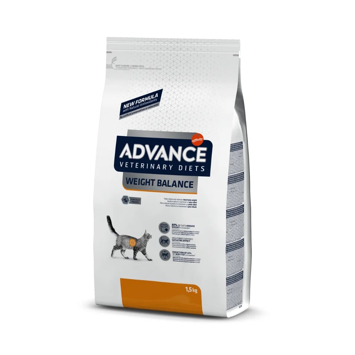 ADVANCE VETERINARY DIETS Cat Weight Balance dietă veterinară hrană uscată pisici afecțiuni metabolice (obezitate) Weight Balance dietă veterinară pisici hrană uscată metabolism (obezitate si diabet) 1.5kg