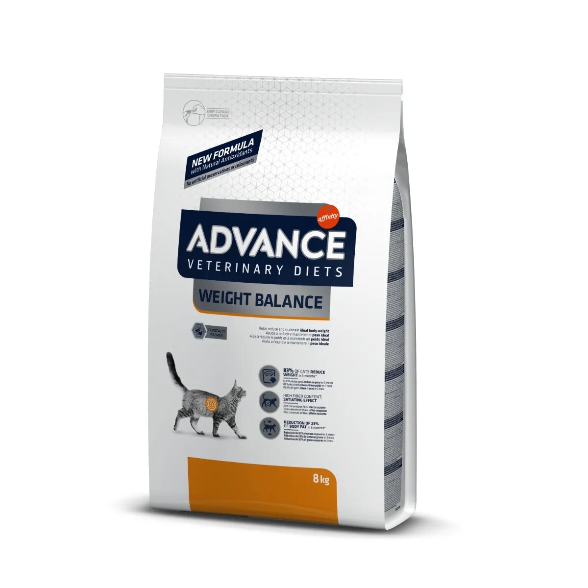 ADVANCE VETERINARY DIETS Cat Weight Balance dietă veterinară hrană uscată pisici afecțiuni metabolice (obezitate) Weight Balance dietă veterinară pisici hrană uscată metabolism (obezitate si diabet) 8kg