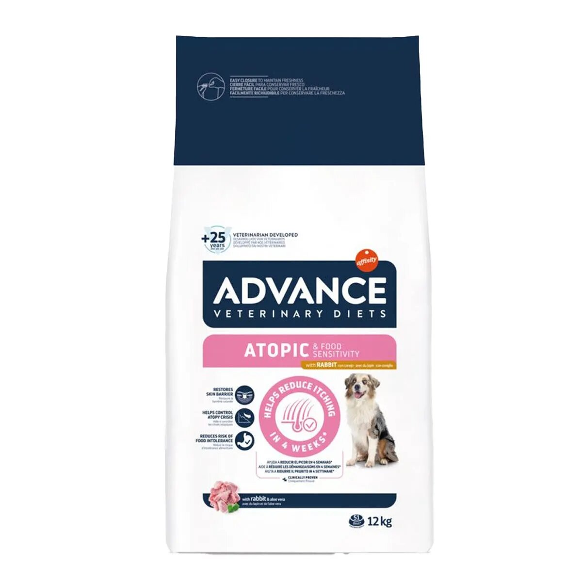 ADVANCE VETERINARY DIETS Dog Atopic Care Iepure dietă veterinară hrană uscată câini afecțiuni dermatologice Atopic Iepure dietă veterinară câini hrană uscată afecțiuni dermatologice 12kg