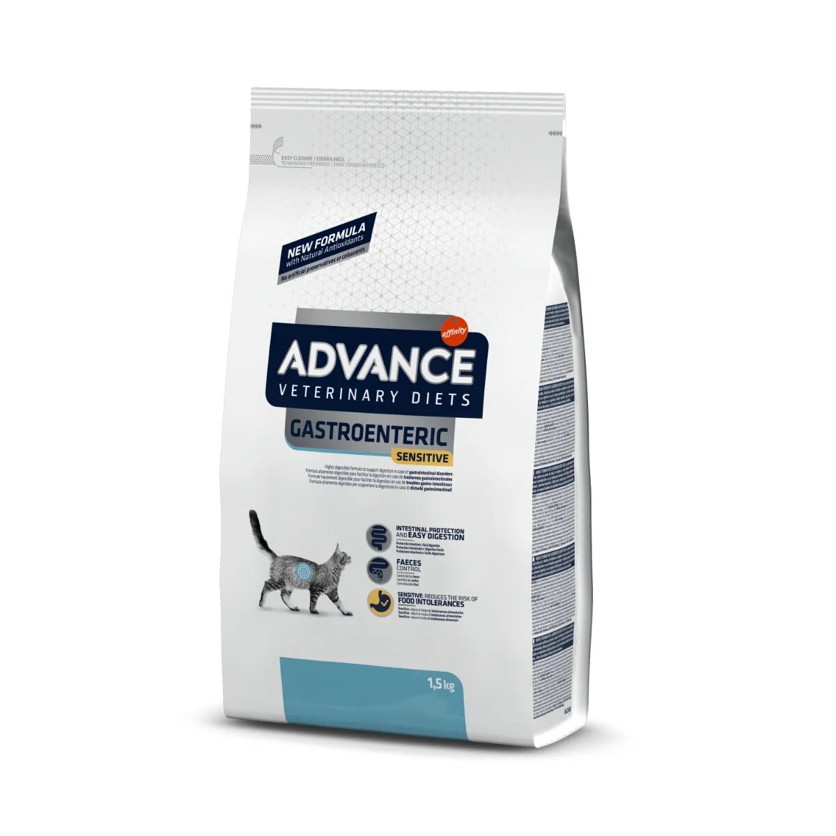 ADVANCE VETERINARY DIETS Gastroenteric Sensitive Curcan dietă veterinară hrană uscată pisici sistem digestiv Gastroenteric Sensitive dietă veterinară pisici hrană uscată sistem digestiv 1.5kg