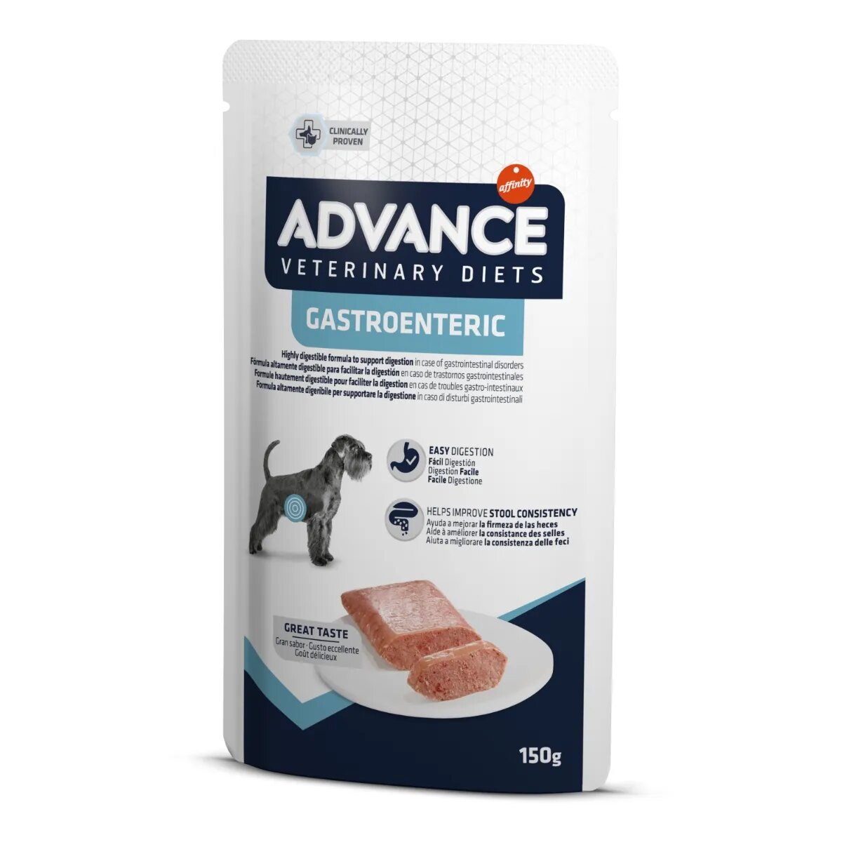 ADVANCE VETERINARY DIETS Gastroenteric XS-XL Pui dietă veterinară plic hrană umedă câini sistem digestiv (în aspic) bax 150g x 8buc