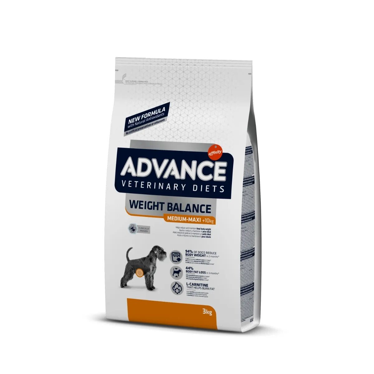 ADVANCE VETERINARY DIETS Weight Balance Medium/Maxi M-XL dietă veterinară câini hrană uscată obezitate Weight Balance Medium/Maxi M-L dietă veterinară câini hrană uscată obezitate 3kg