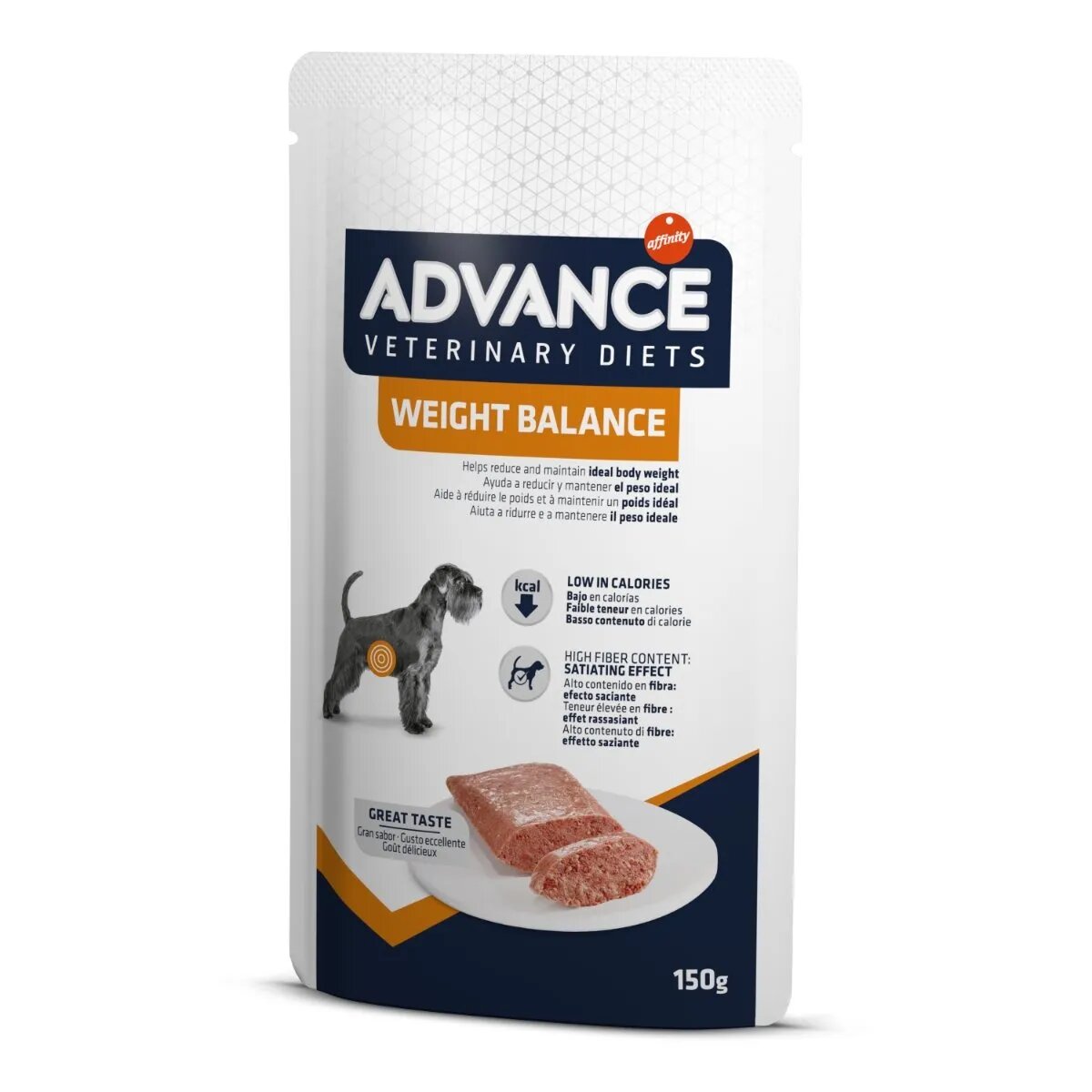 ADVANCE VETERINARY DIETS Weight Balance XS-XL Pui dietă veterinară plic hrană umedă câini obezitate (în aspic) bax 150g x 8buc
