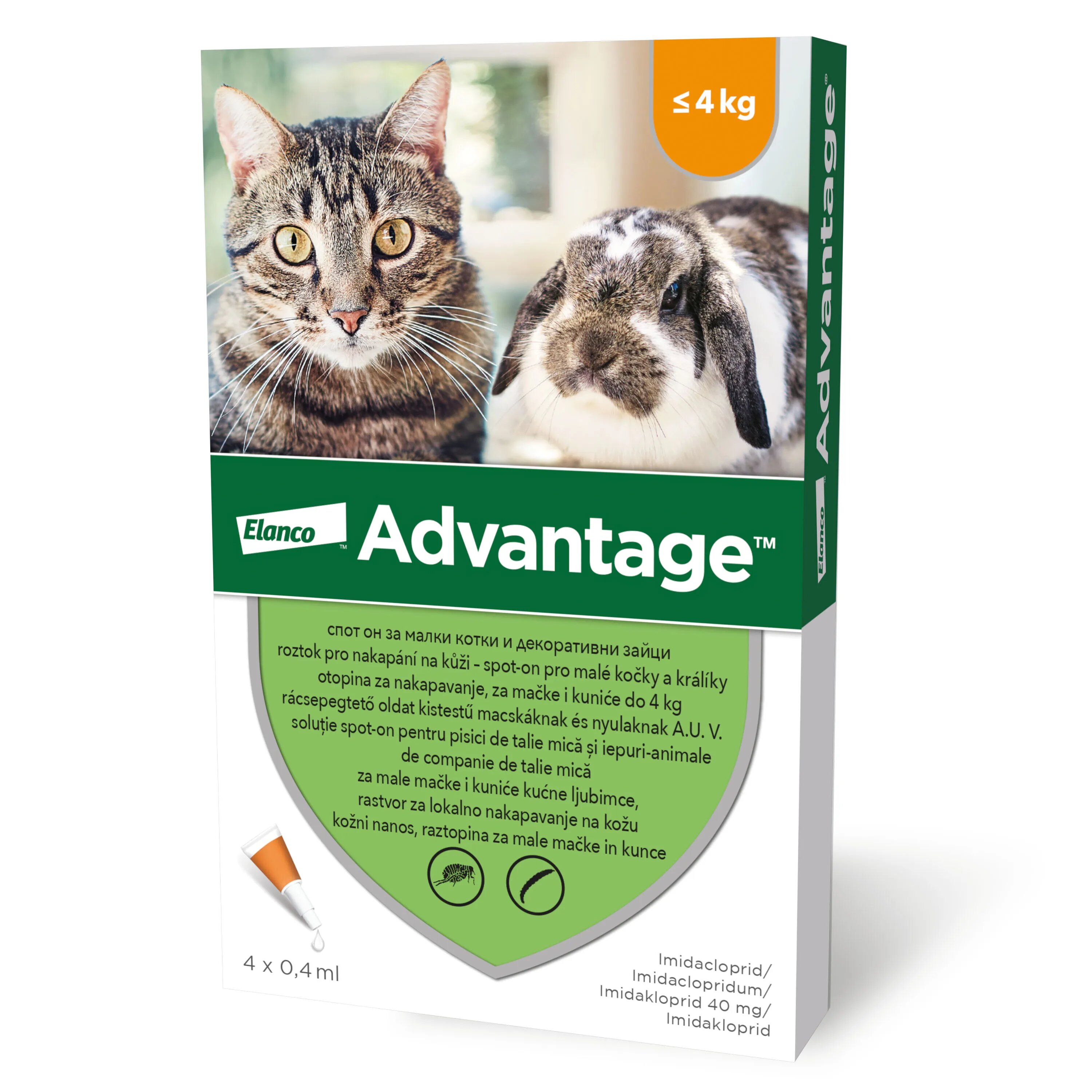 Advantage Pisica/Iepure 40 < 4 kg 4 pipete