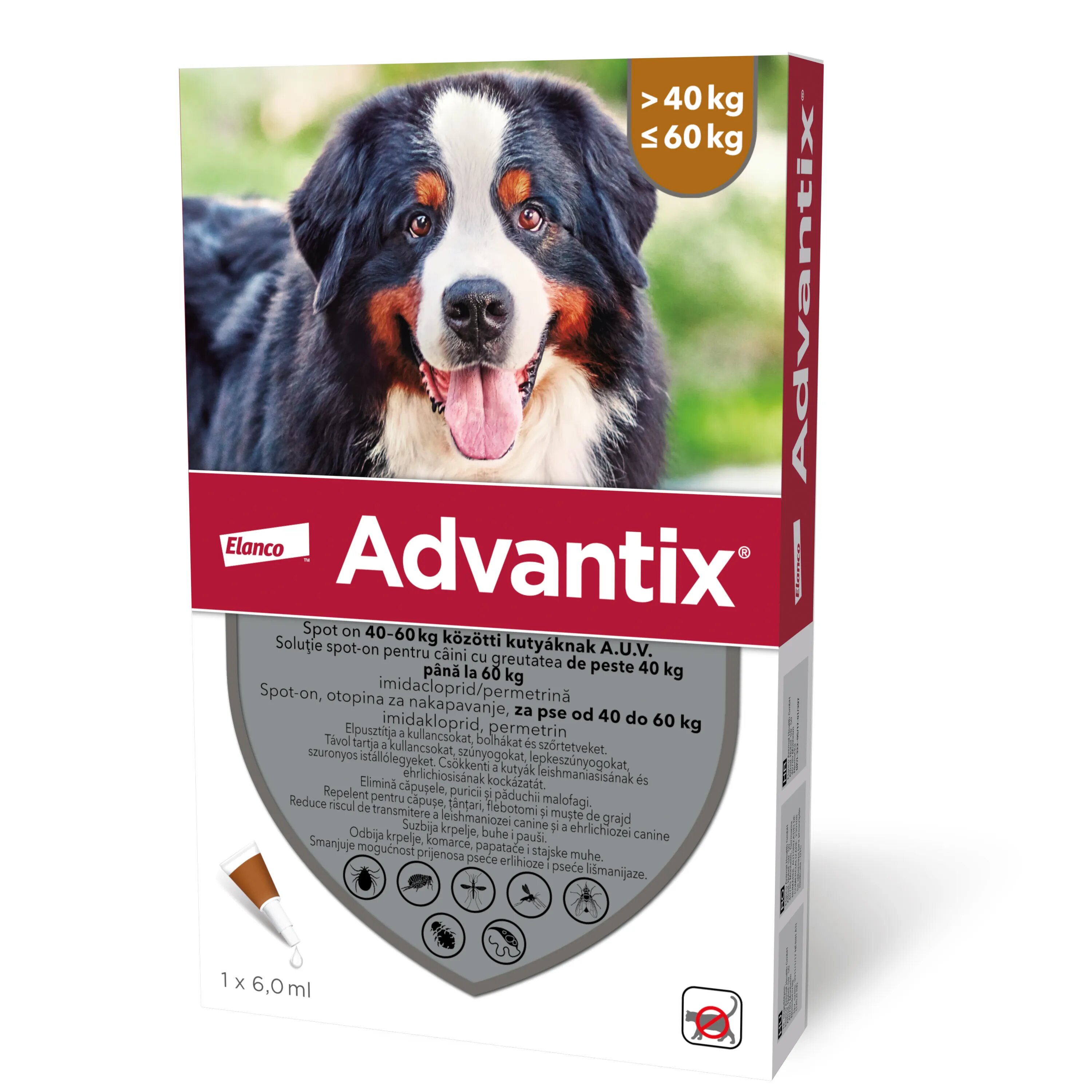 Advantix deparazitare externă câini pipetă repelentă 600 deparazitare externă câini pipetă repelentă XL(40 - 60kg) 1buc