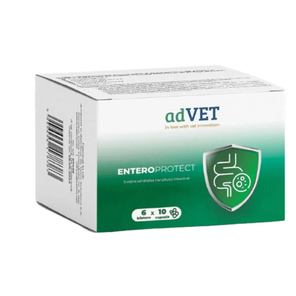adVET EnteroProtect supliment sistem digestiv câini capsule EnteroProtect XS-XL supliment sistem digestiv câini și pisici flacon 60 capsule
