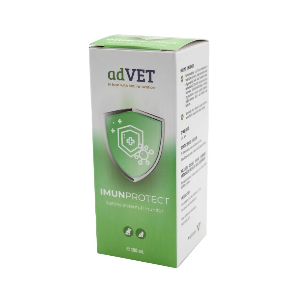 adVET ImunProtect supliment sistem imunitar câini suspensie orală ImunProtect XS-XL supliment sistem imunitar câini și pisici flacon 100ml suspensie orală