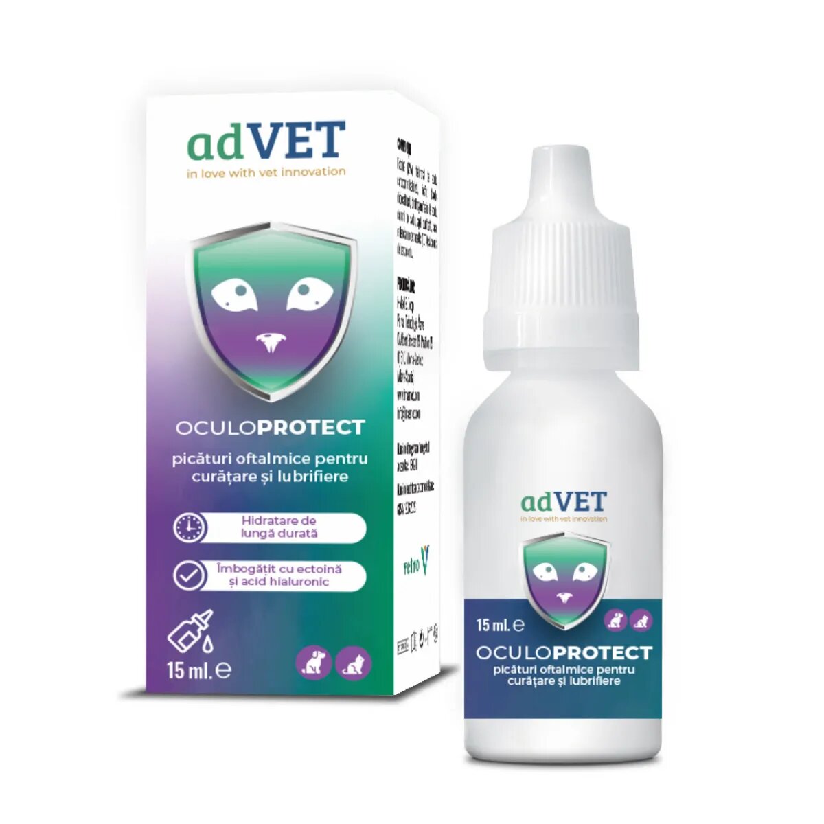 adVET OculoProtect soluție igiena ochilor câini și pisici hidratantă flacon 15ml