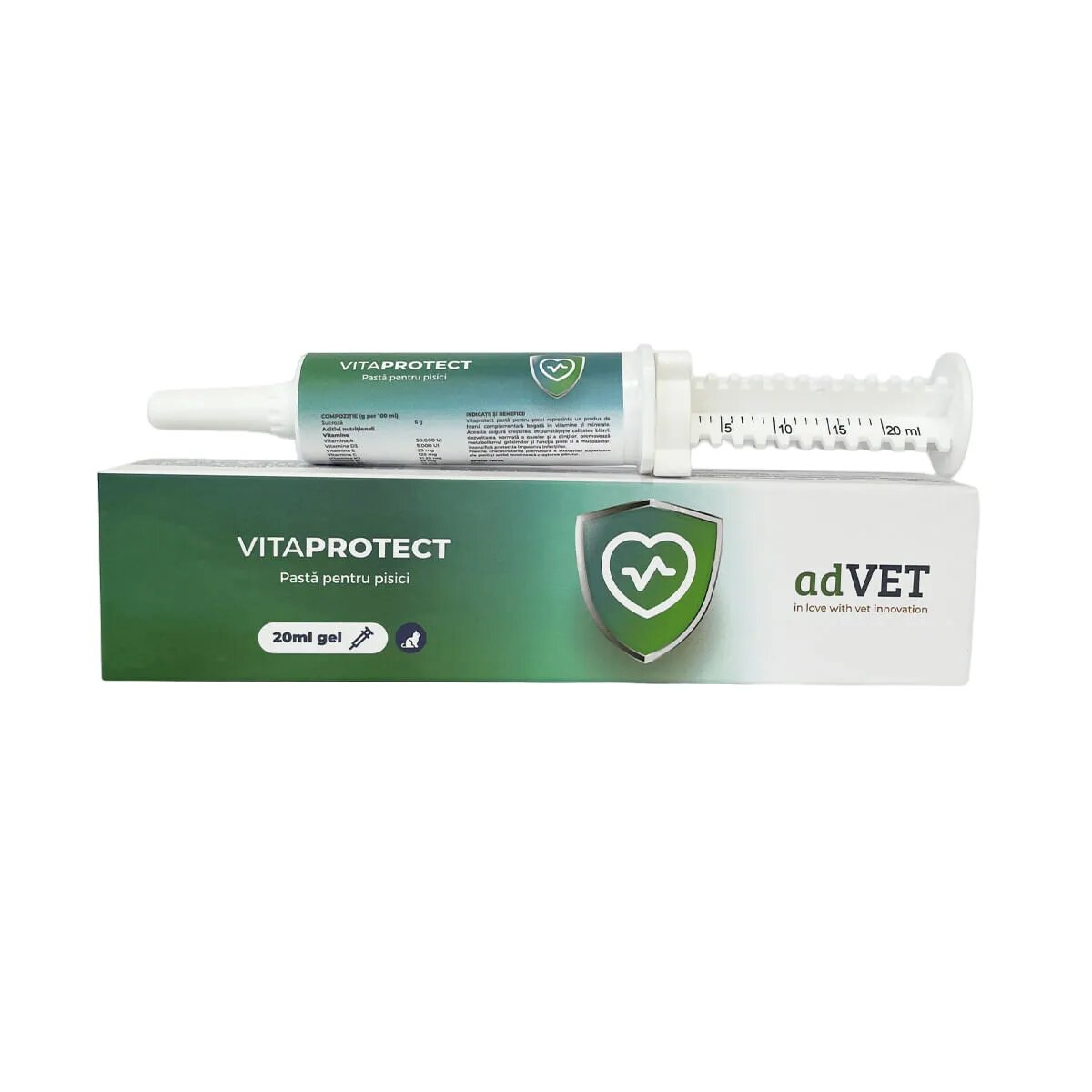 adVET VitaProtect multivitamine convalescență pisici pastă orală VitaProtect multivitamine convalescență pisici flacon cu aplicator 20ml pastă orală
