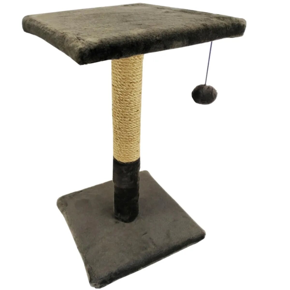 Agility ansamblu de joacă pisici 1 etaj lemn și pluș elemente de zgâriat elemente atârnate maro 60cm