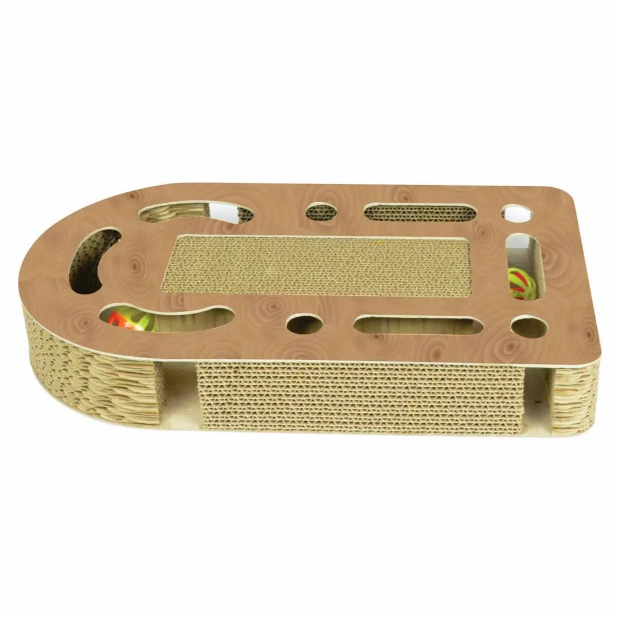 Agility Ball Maze 1 scratcher interactiv pisici carton maro 43.18x24.76x6.35cm