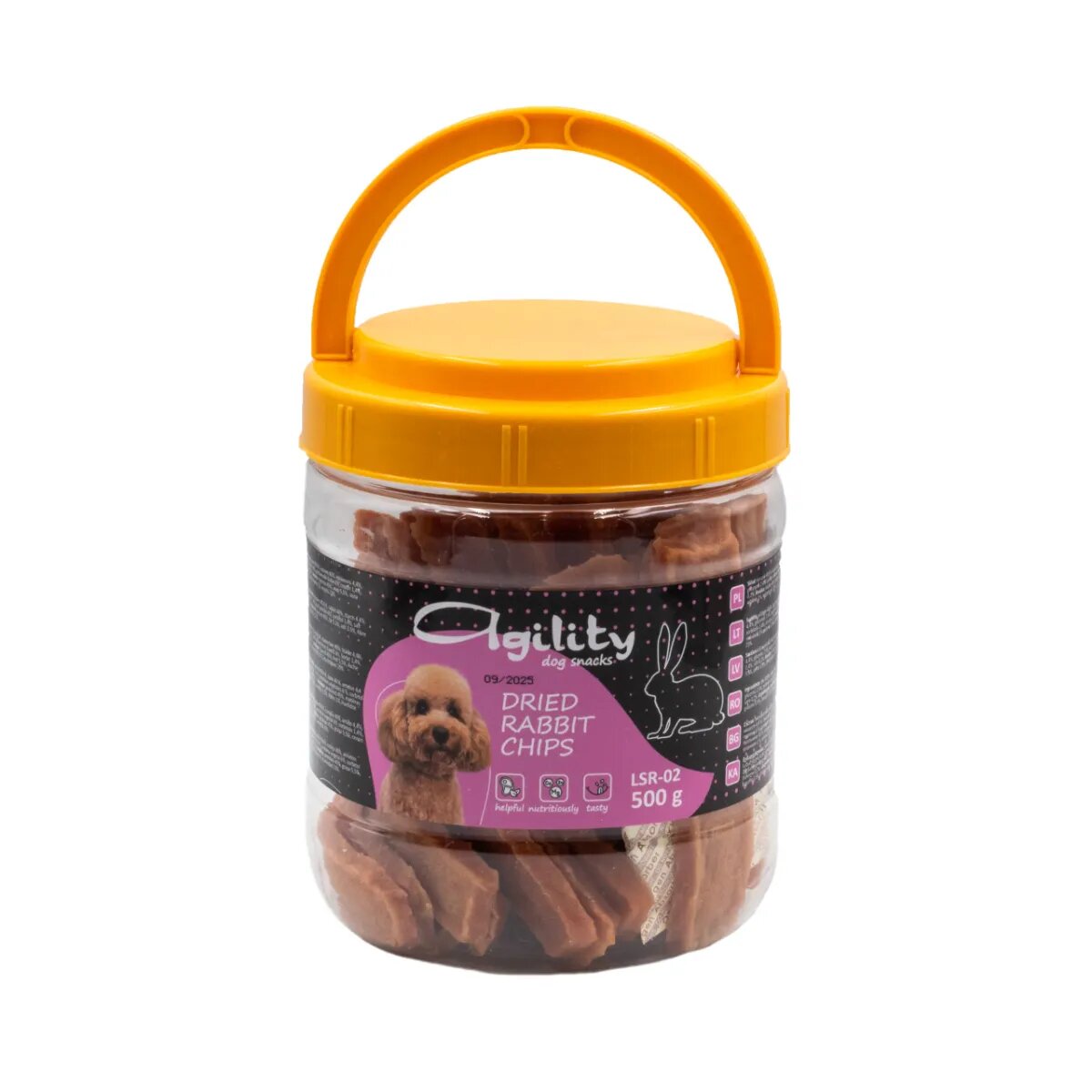 Agility Chipsuri Uscate XS-XL Iepure și Pui găletușa recompense câini 500g