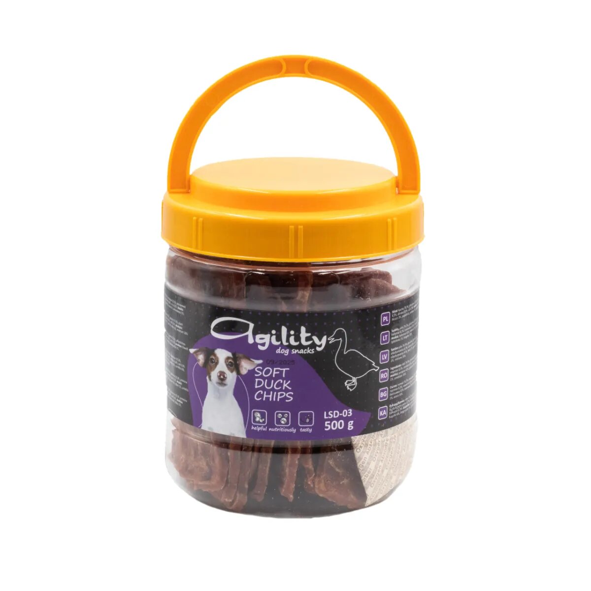 Agility Chipsuri XS-XL Rață găletușa recompense câini 500g