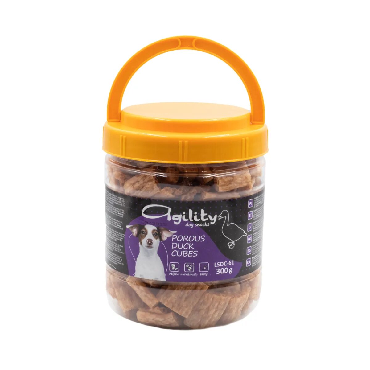 Agility Cubulețe Afumate XS-XL Rață găletușa recompense câini 300g