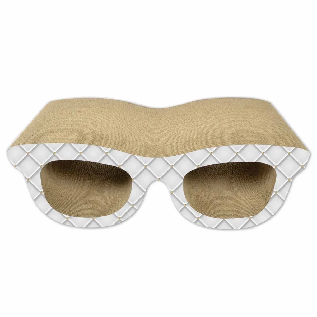 Agility Ochelari scratcher pisici carton alb și gri 49.53x24.13x17.01cm