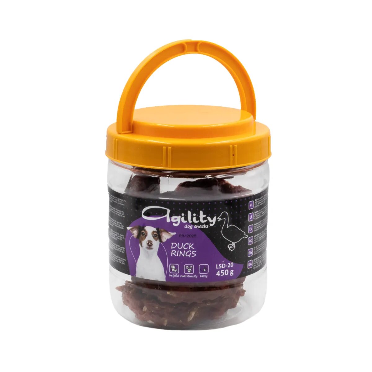 Agility Piele de Rață XS-XL găletușa recompense câini 450g
