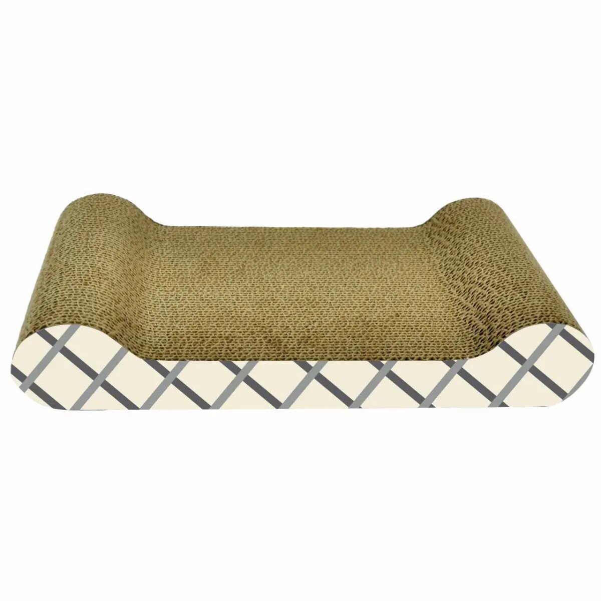 Agility scratcher pisici carton alb și gri 38.1x22.22x7.62cm